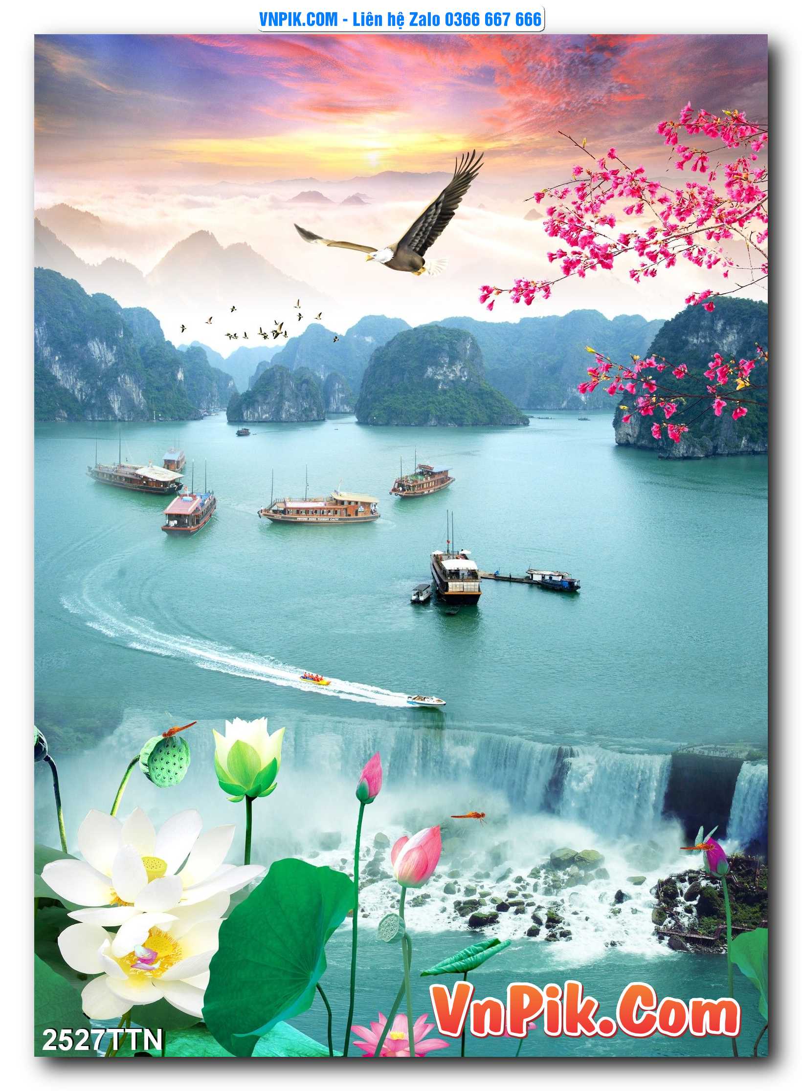 Tranh thác nước – Tranh phong thủy – Tranh treo tường mã 2527TTN