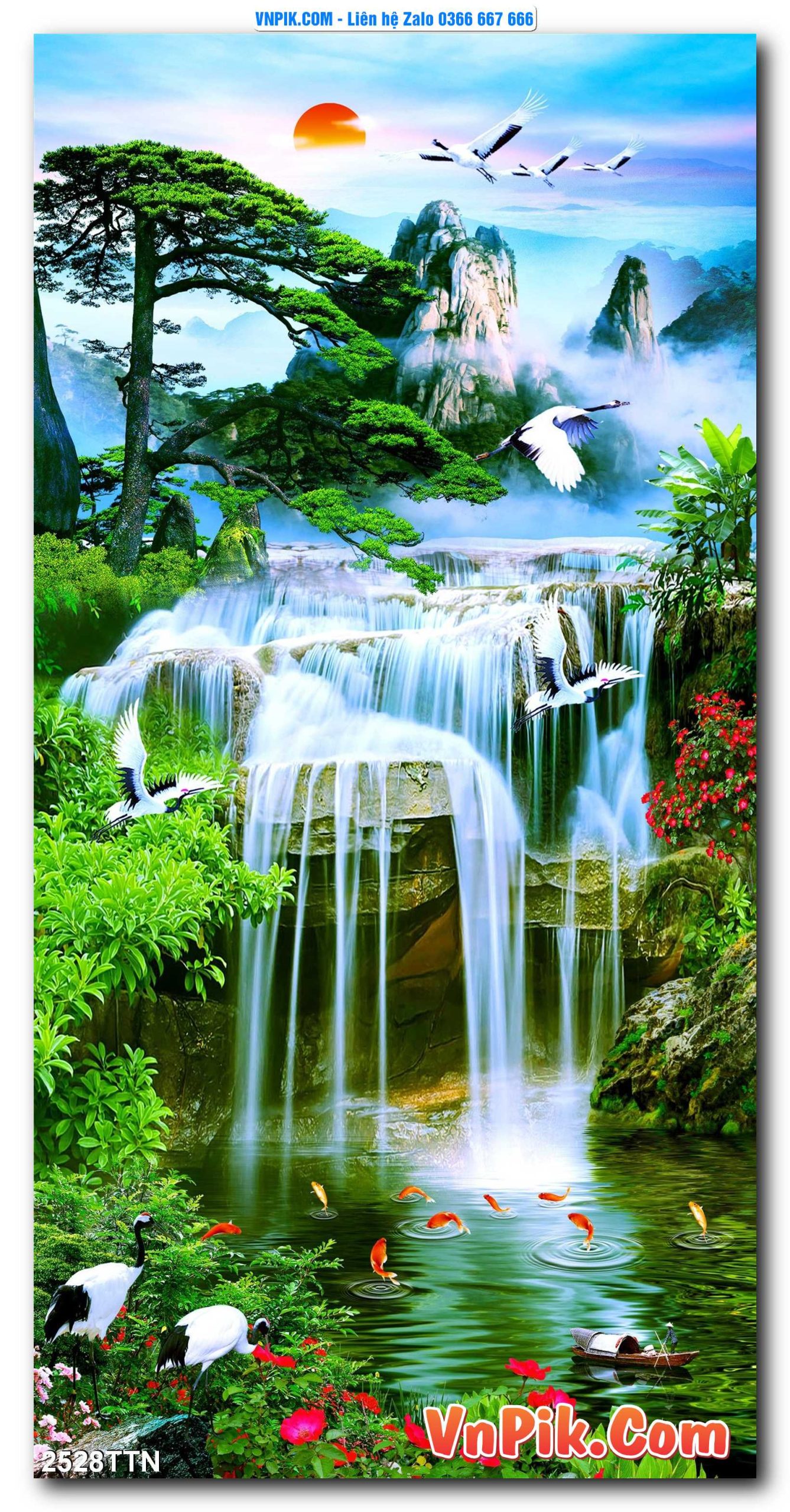 Tranh thác nước – Tranh phong thủy – Tranh treo tường mã 2528TTN