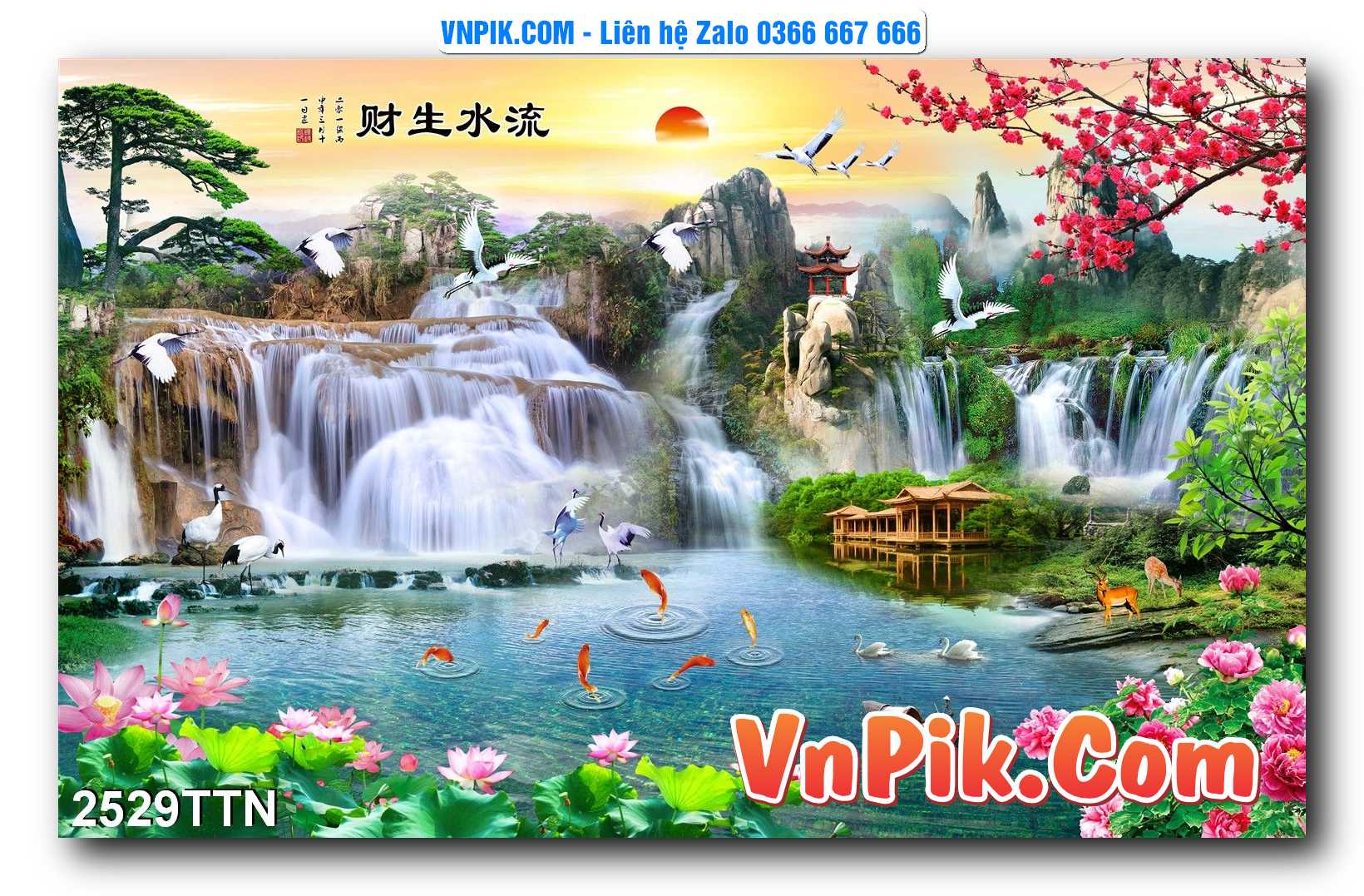 Tranh thác nước – Tranh phong thủy – Tranh treo tường mã 2529TTN