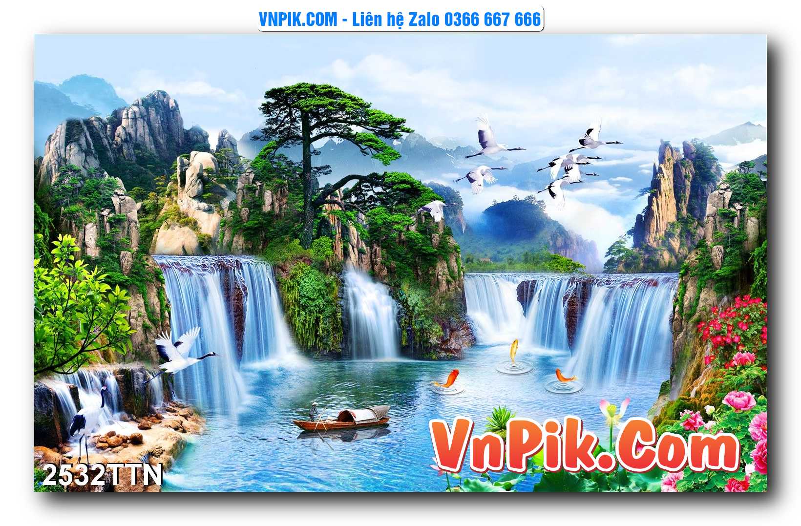 Tranh thác nước – Tranh phong thủy – Tranh treo tường mã 2532TTN