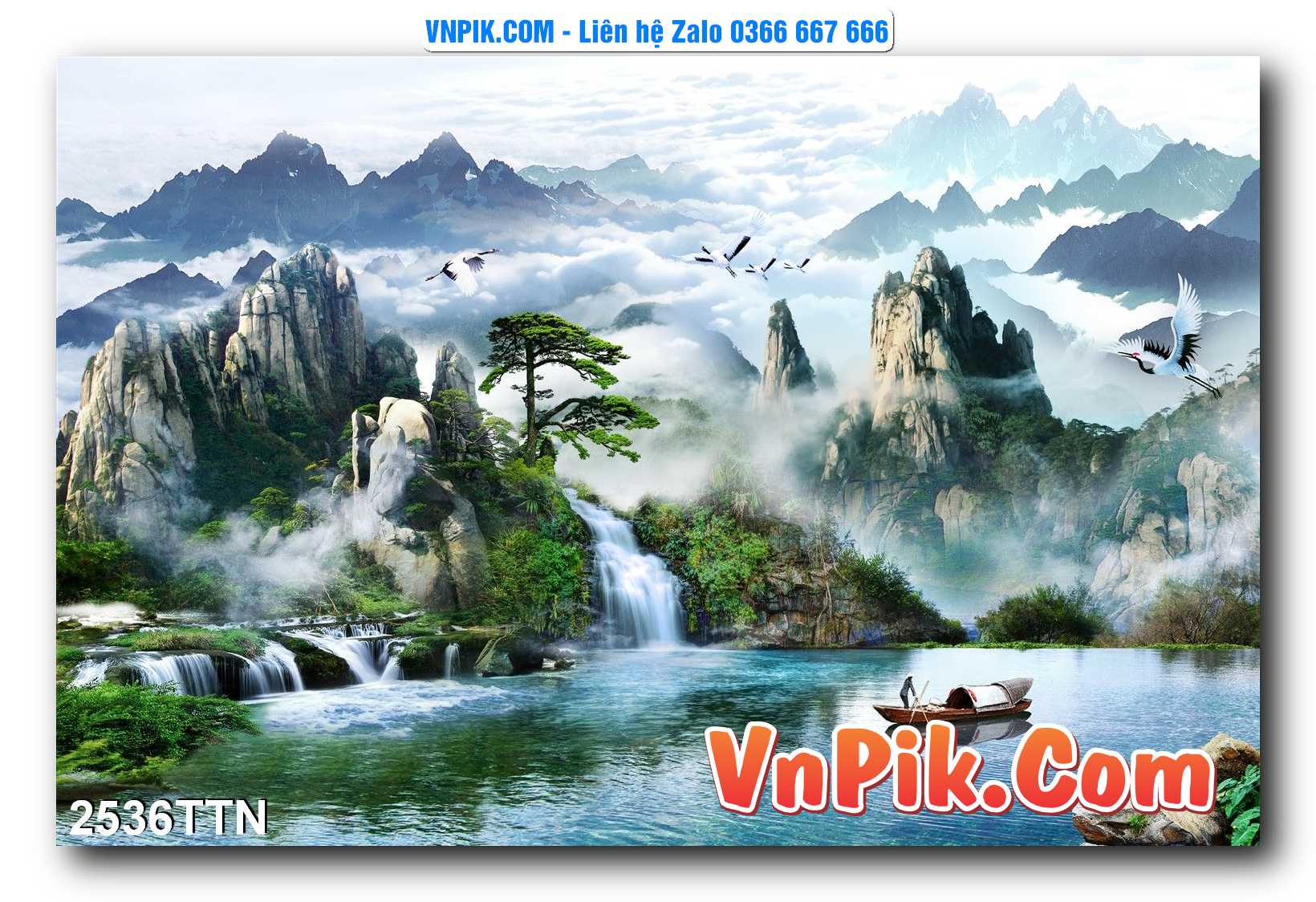 Tranh thác nước – Tranh phong thủy – Tranh treo tường mã 2536TTN