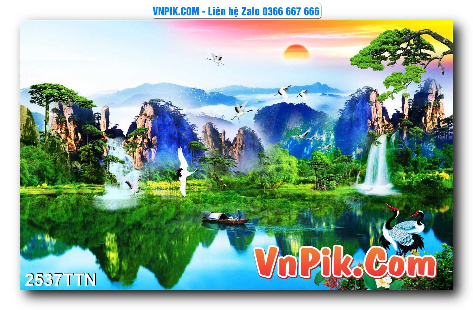 Tranh thác nước – Tranh phong thủy – Tranh treo tường mã 2537TTN