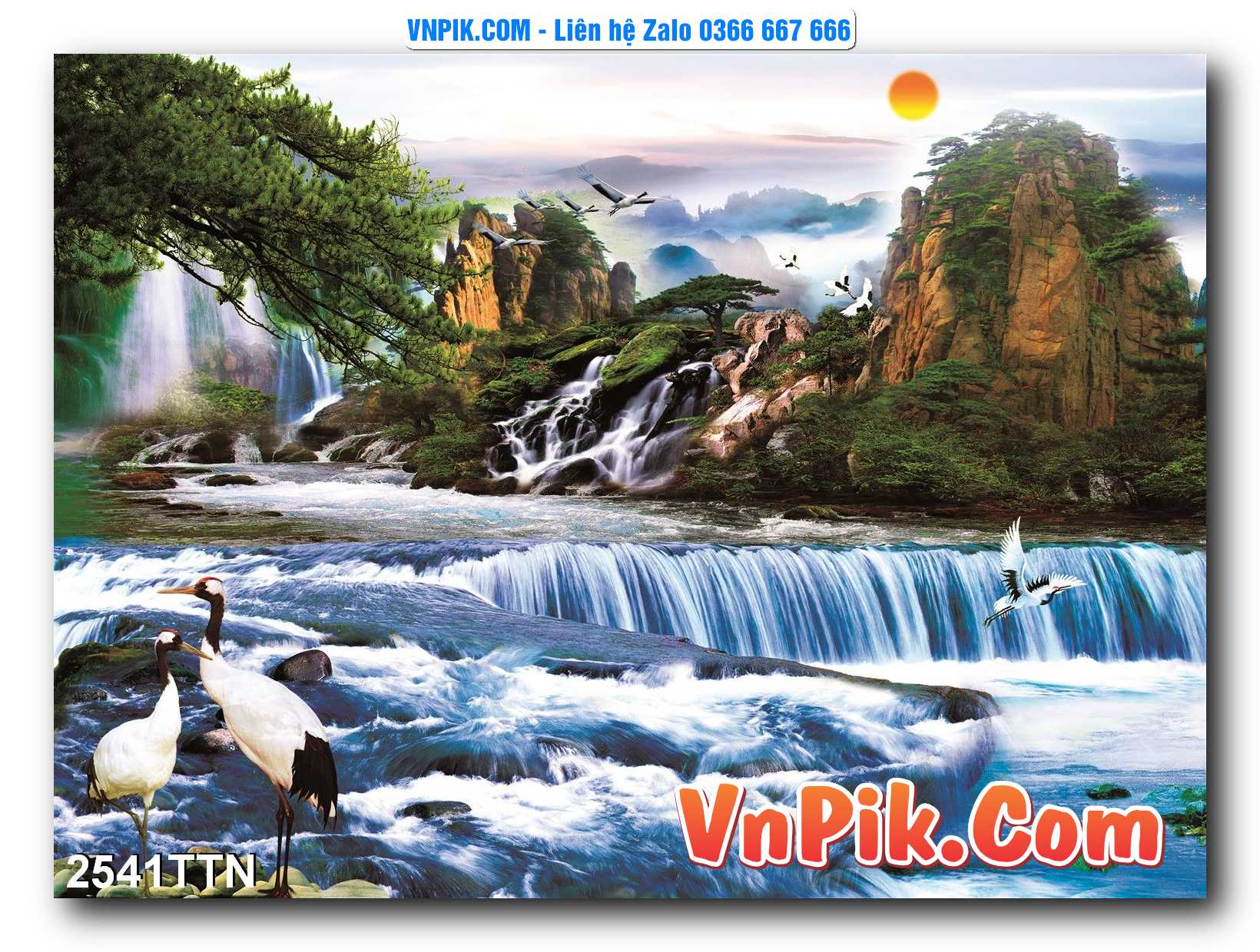 Tranh thác nước – Tranh phong thủy – Tranh treo tường mã 2541TTN
