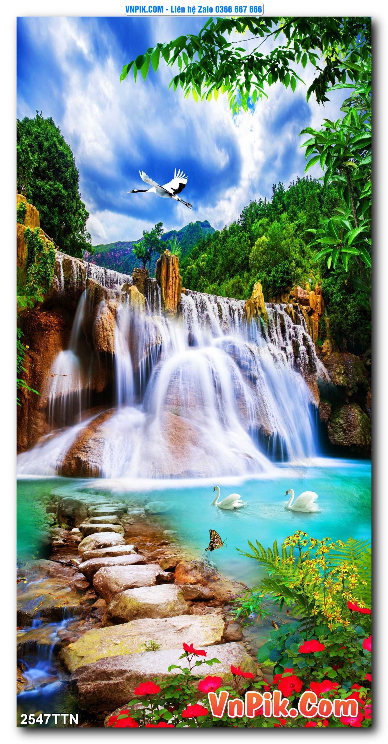 Tranh thác nước – Tranh phong thủy – Tranh treo tường mã 2547TTN