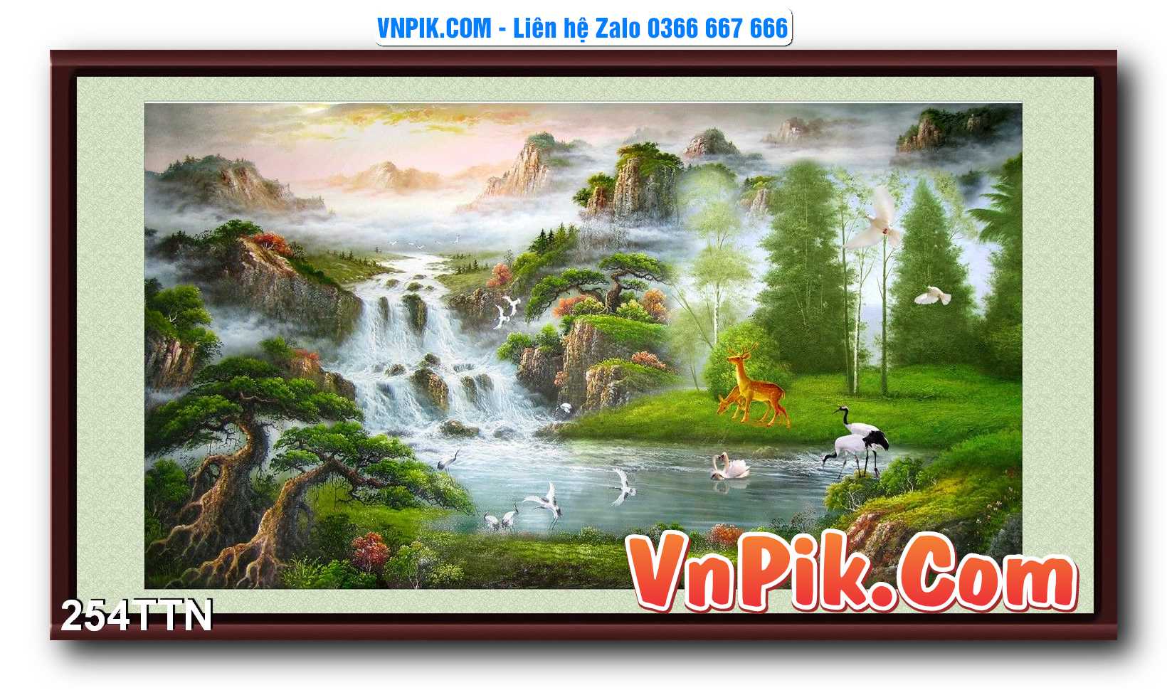 Tranh thác nước – Tranh phong thủy – Tranh treo tường mã 254TTN