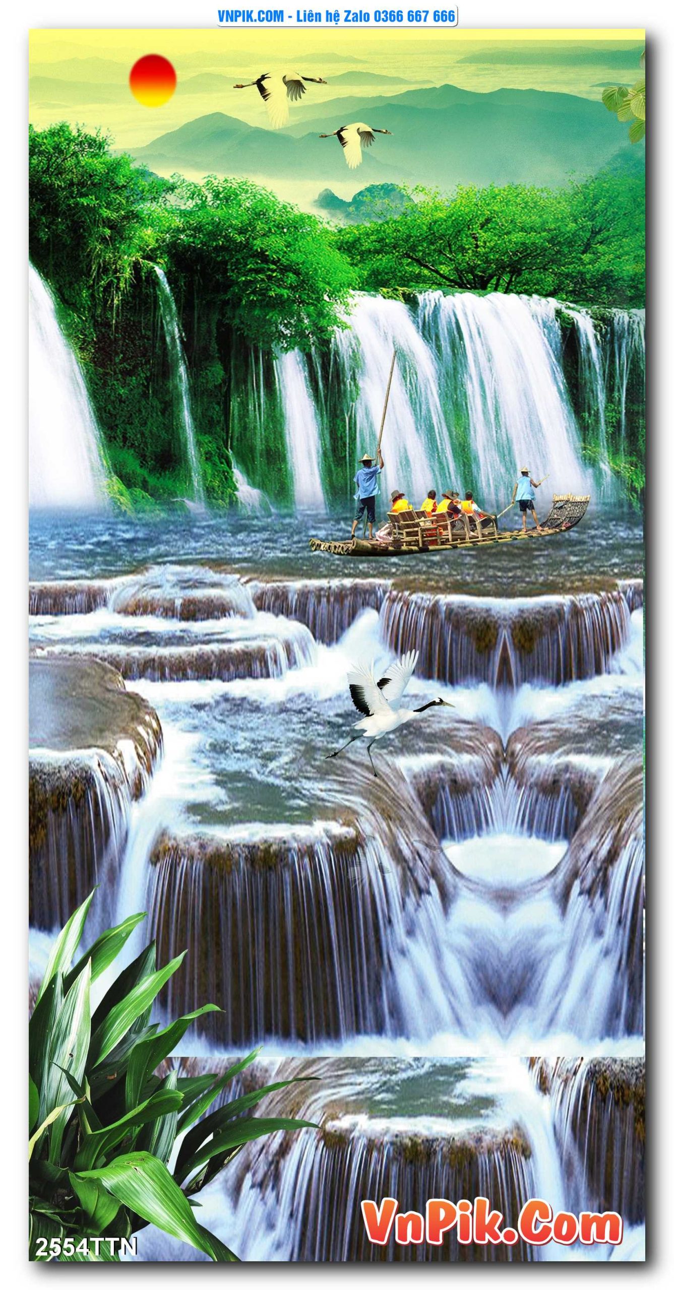 Tranh thác nước – Tranh phong thủy – Tranh treo tường mã 2554TTN