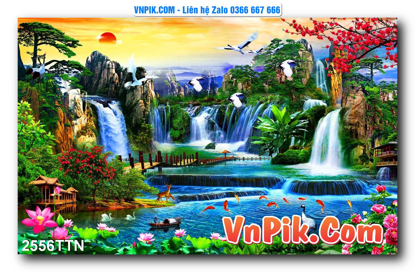 Tranh thác nước – Tranh phong thủy – Tranh treo tường mã 2556TTN