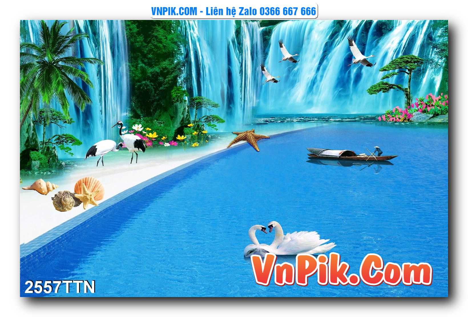 Tranh thác nước – Tranh phong thủy – Tranh treo tường mã 2557TTN
