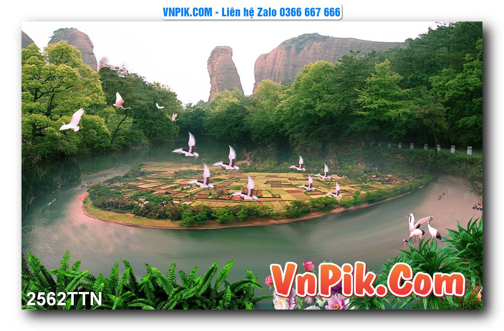 Tranh thác nước – Tranh phong thủy – Tranh treo tường mã 2562TTN