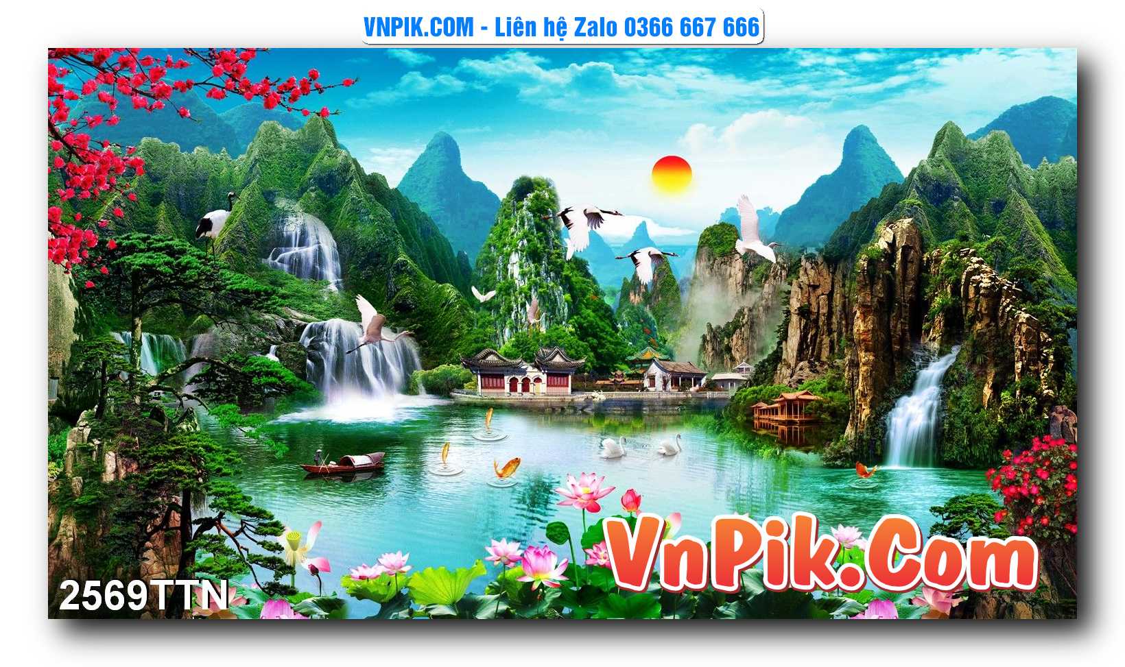 Tranh thác nước – Tranh phong thủy – Tranh treo tường mã 2569TTN