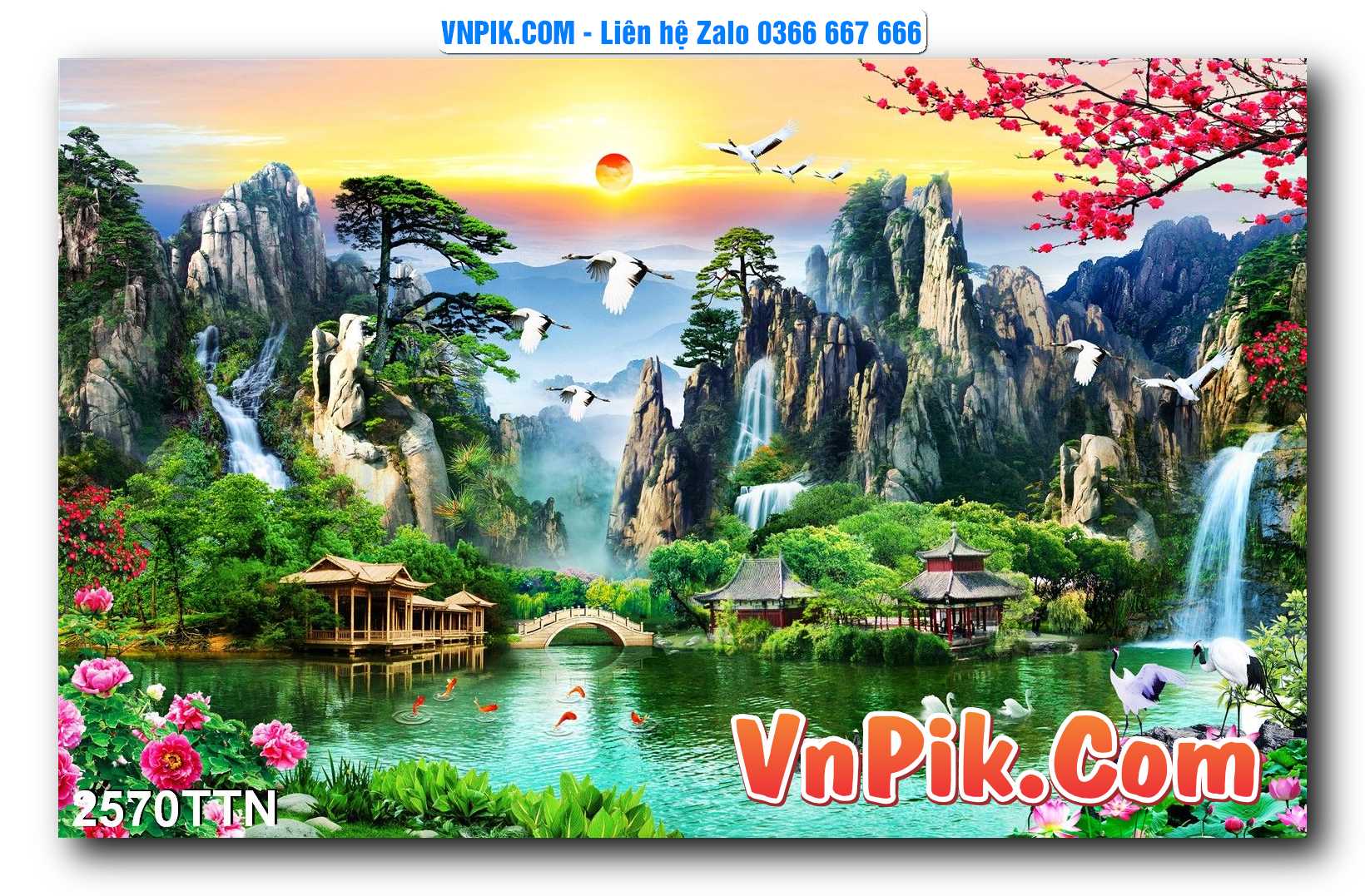 Tranh thác nước – Tranh phong thủy – Tranh treo tường mã 2570TTN