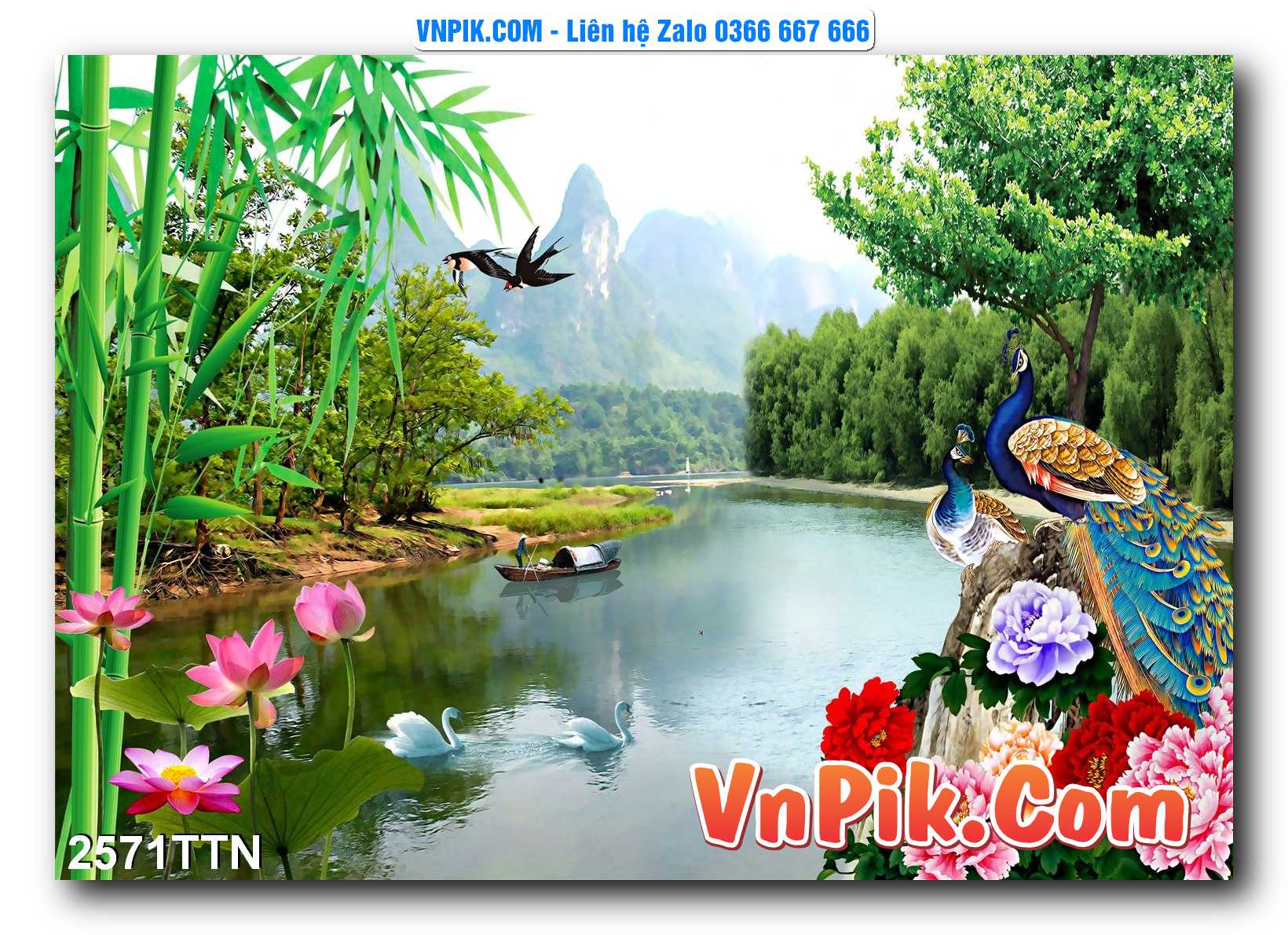 Tranh thác nước – Tranh phong thủy – Tranh treo tường mã 2571TTN