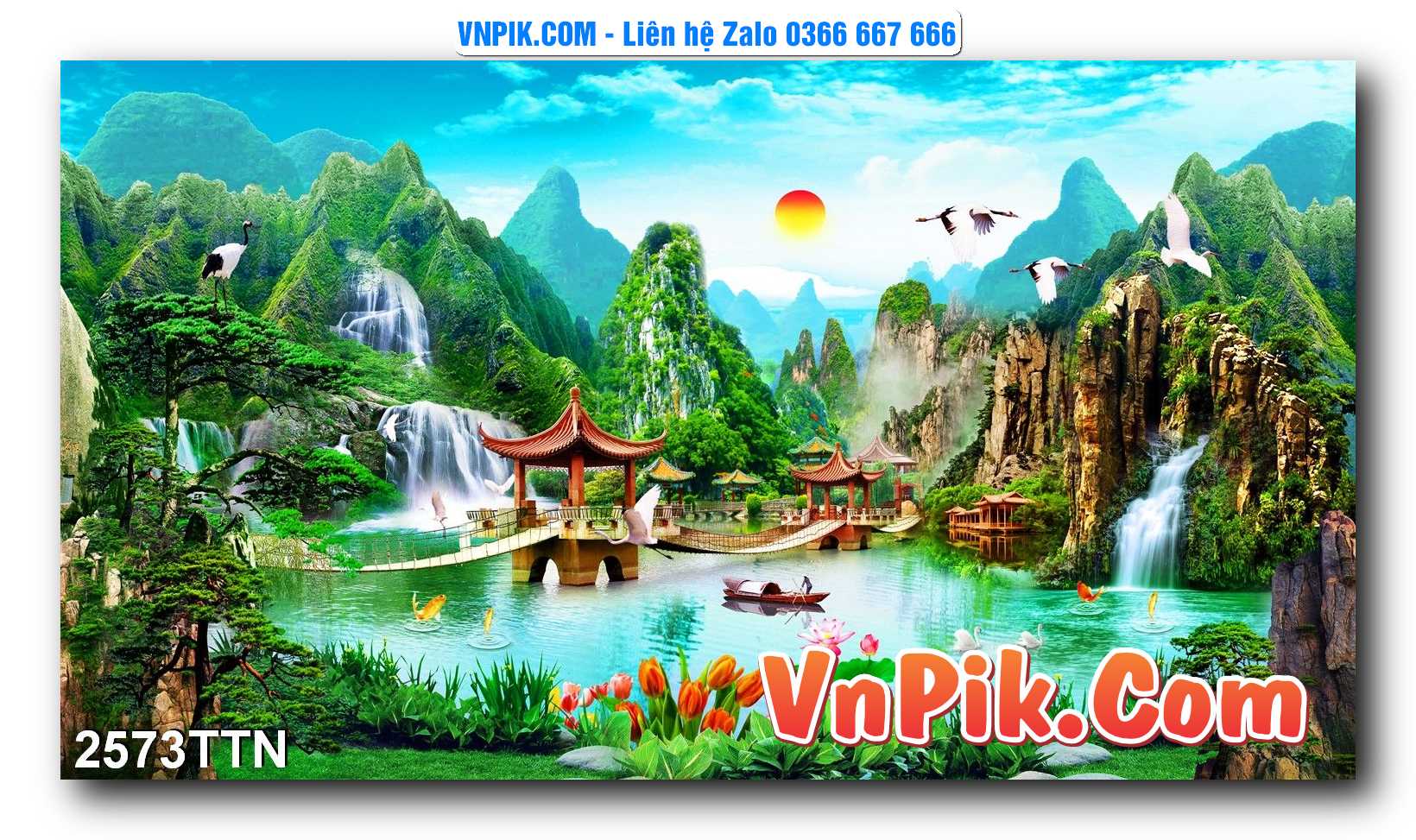 Tranh thác nước – Tranh phong thủy – Tranh treo tường mã 2573TTN