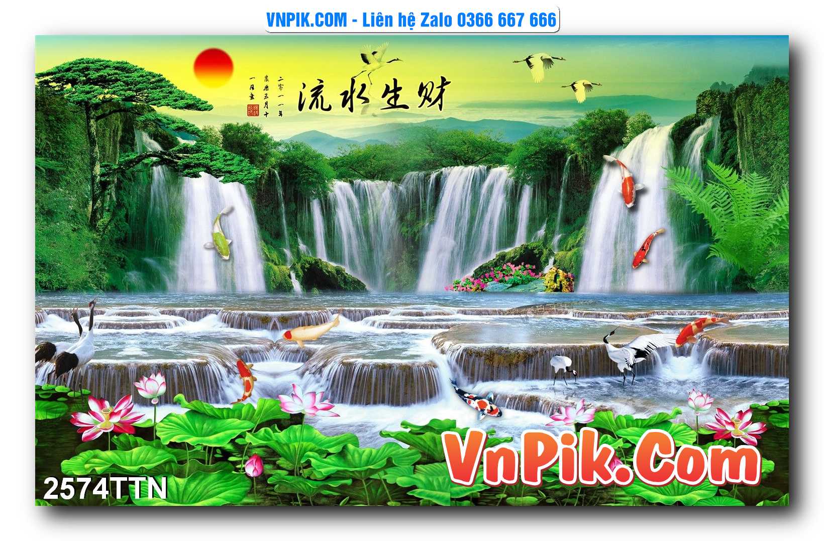 Tranh thác nước – Tranh phong thủy – Tranh treo tường mã 2574TTN