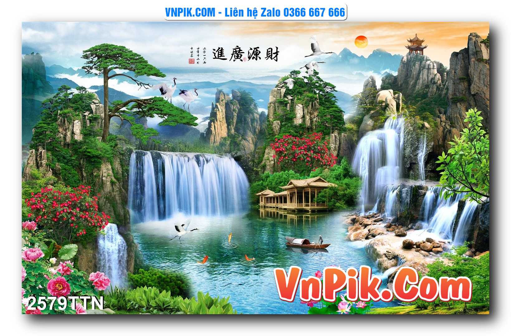 Tranh thác nước – Tranh phong thủy – Tranh treo tường mã 2579TTN