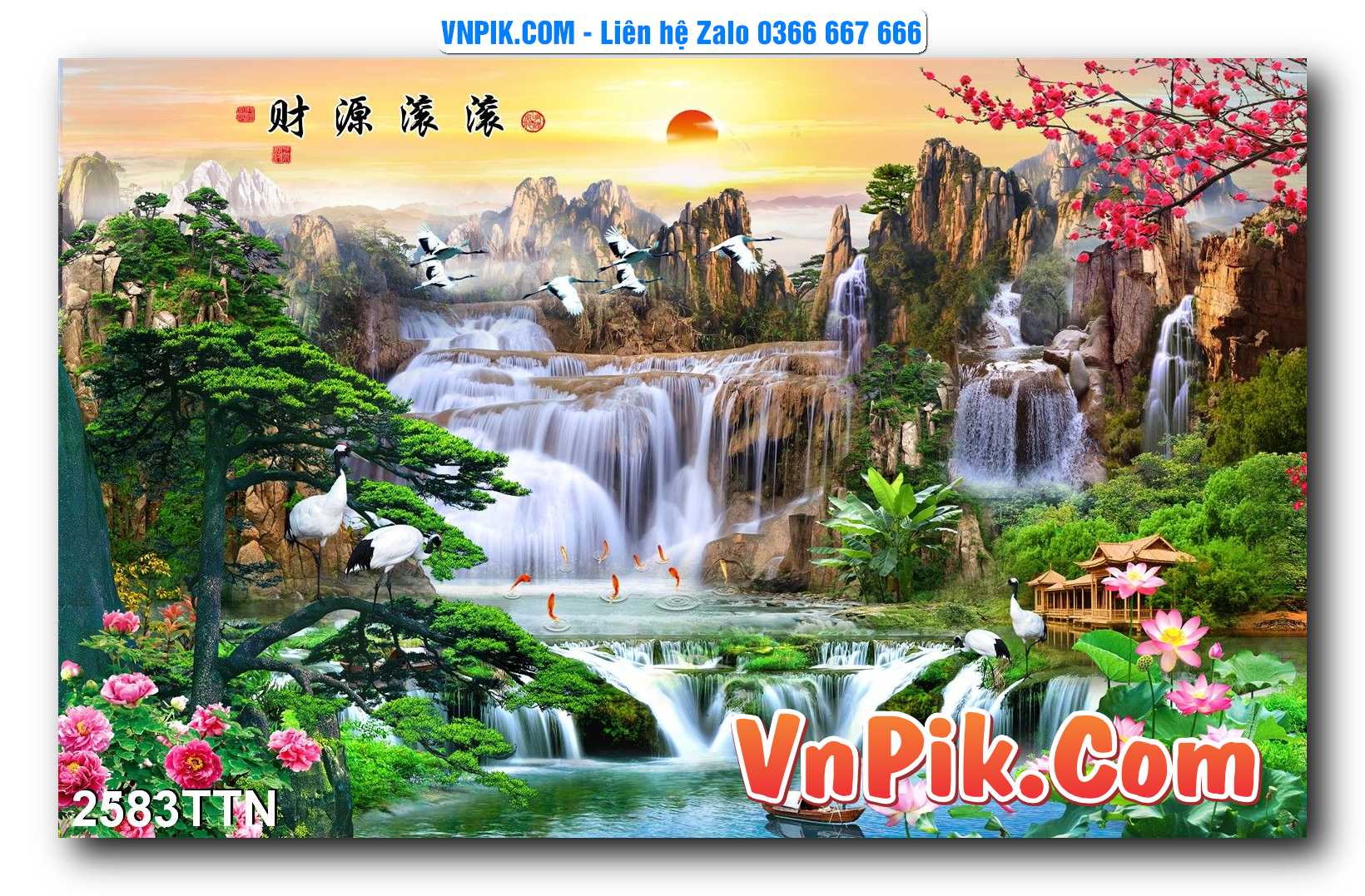Tranh thác nước – Tranh phong thủy – Tranh treo tường mã 2583TTN