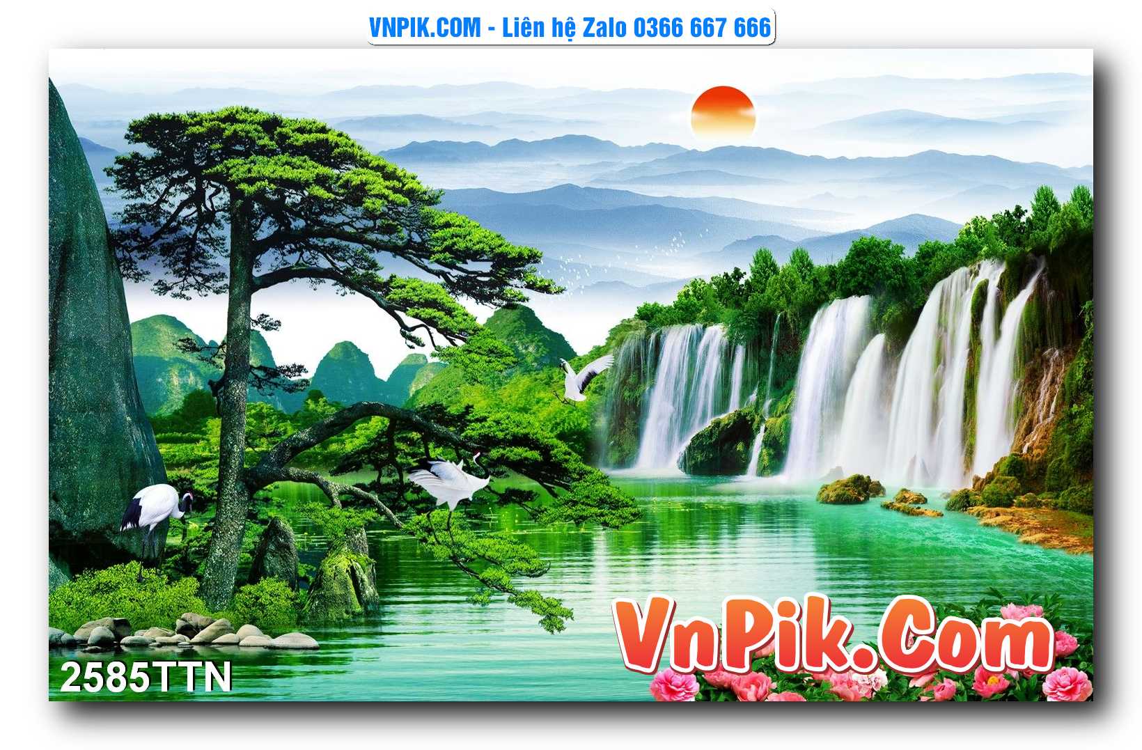 Tranh thác nước – Tranh phong thủy – Tranh treo tường mã 2585TTN