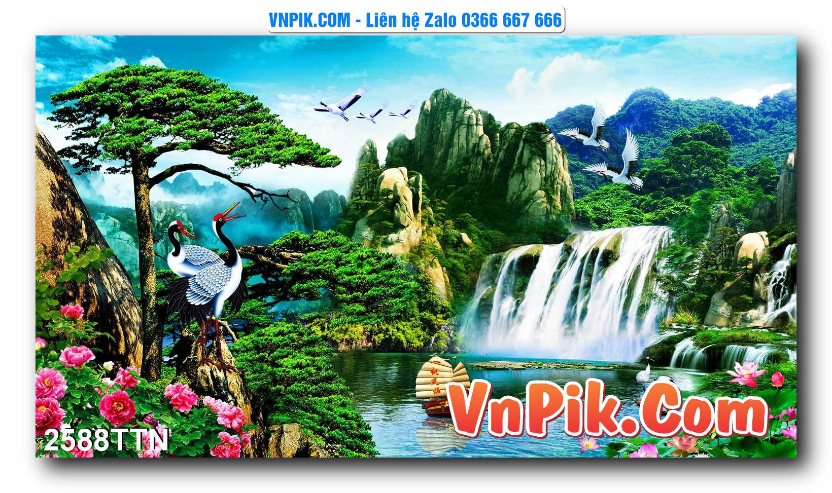 Tranh thác nước – Tranh phong thủy – Tranh treo tường mã 2588TTN