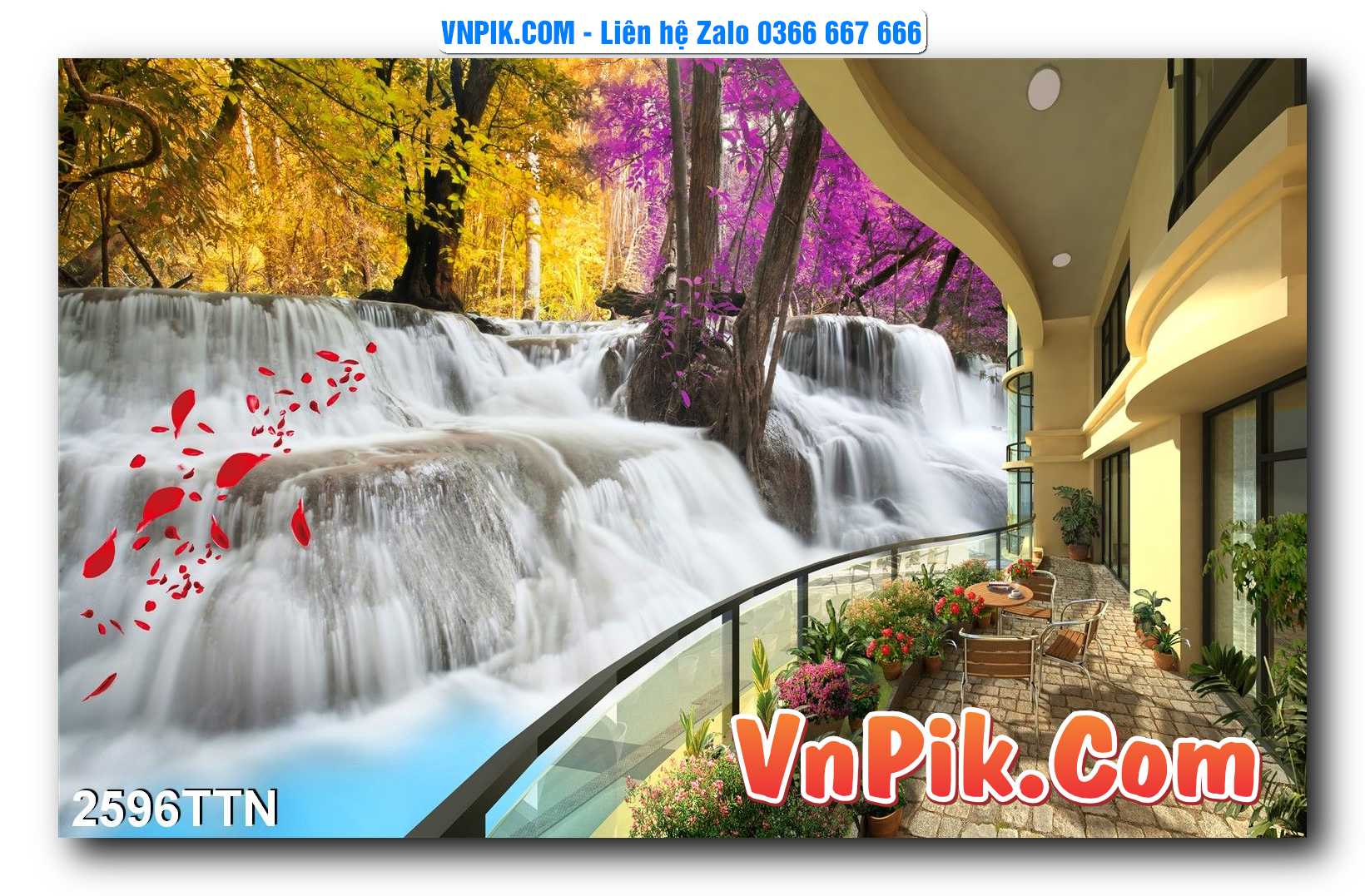 Tranh thác nước – Tranh phong thủy – Tranh treo tường mã 2596TTN