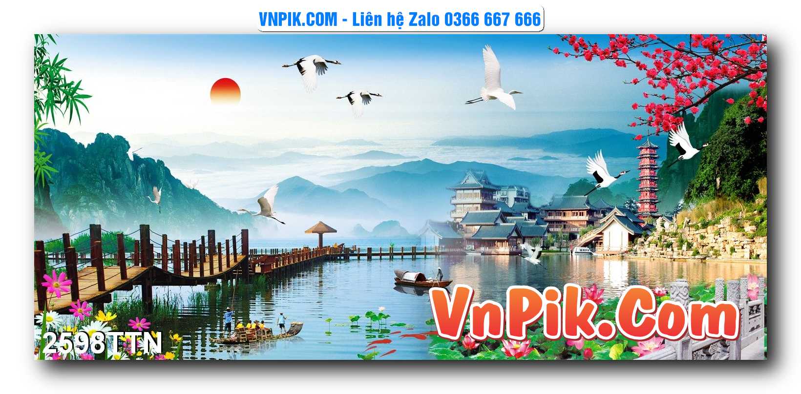 Tranh thác nước – Tranh phong thủy – Tranh treo tường mã 2598TTN