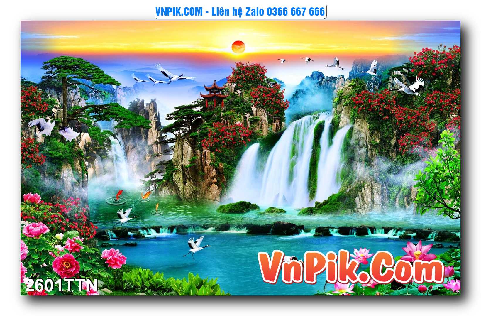 Tranh thác nước – Tranh phong thủy – Tranh treo tường mã 2601TTN