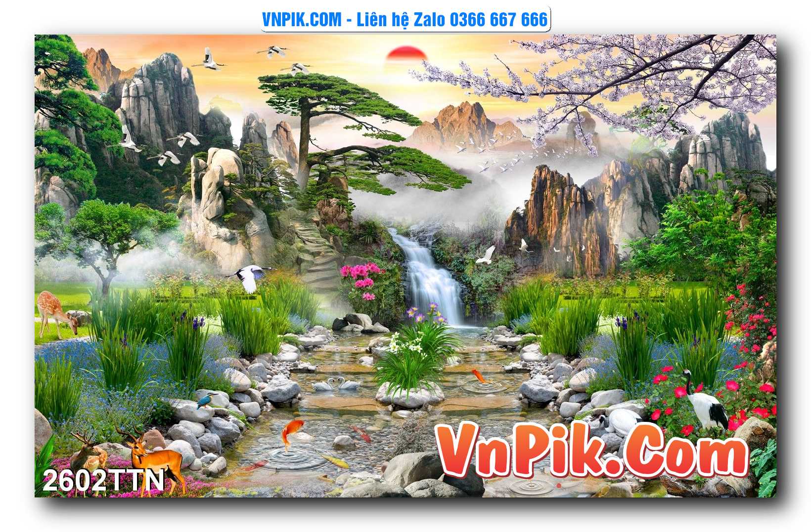 Tranh thác nước – Tranh phong thủy – Tranh treo tường mã 2602TTN