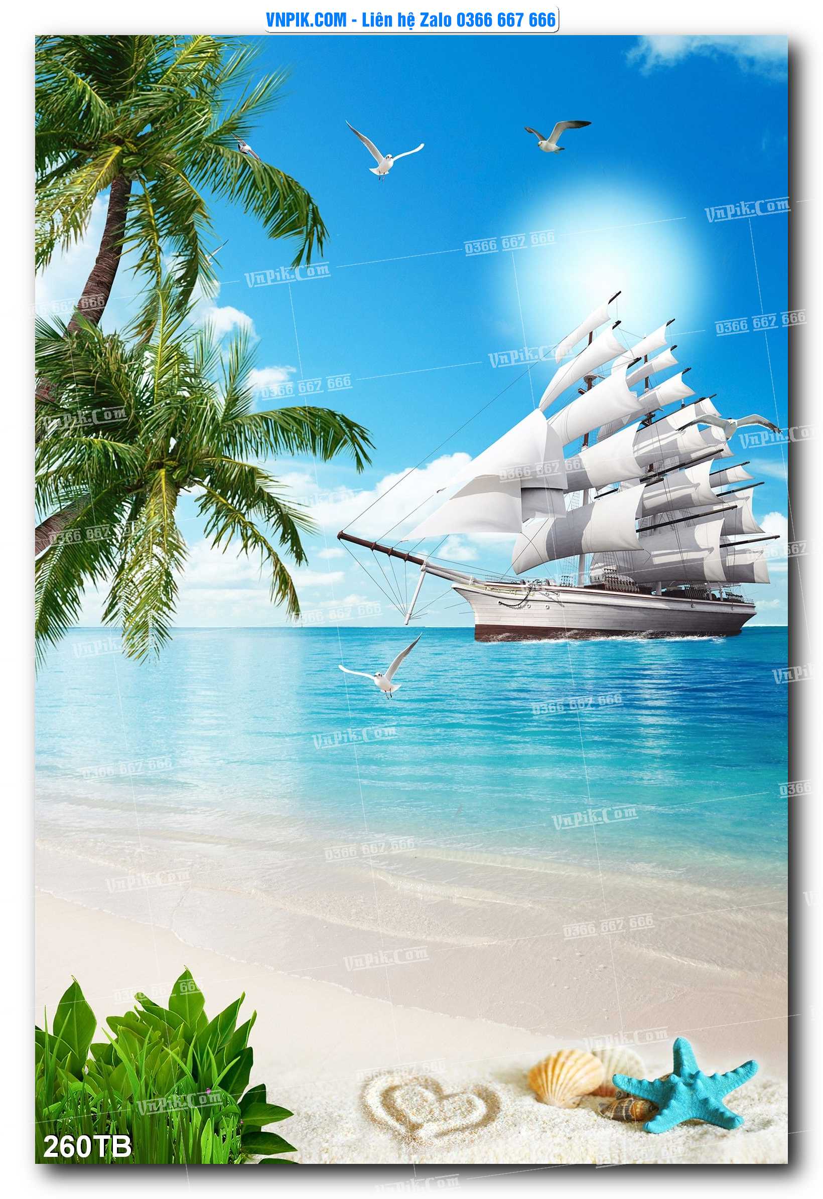Tranh thuận buồm xuôi gió file PSD mẫu 260TB