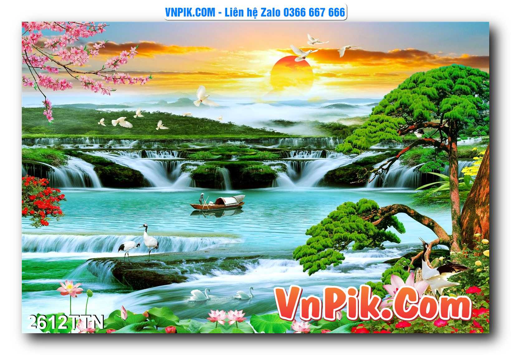 Tranh thác nước – Tranh phong thủy – Tranh treo tường mã 2612TTN