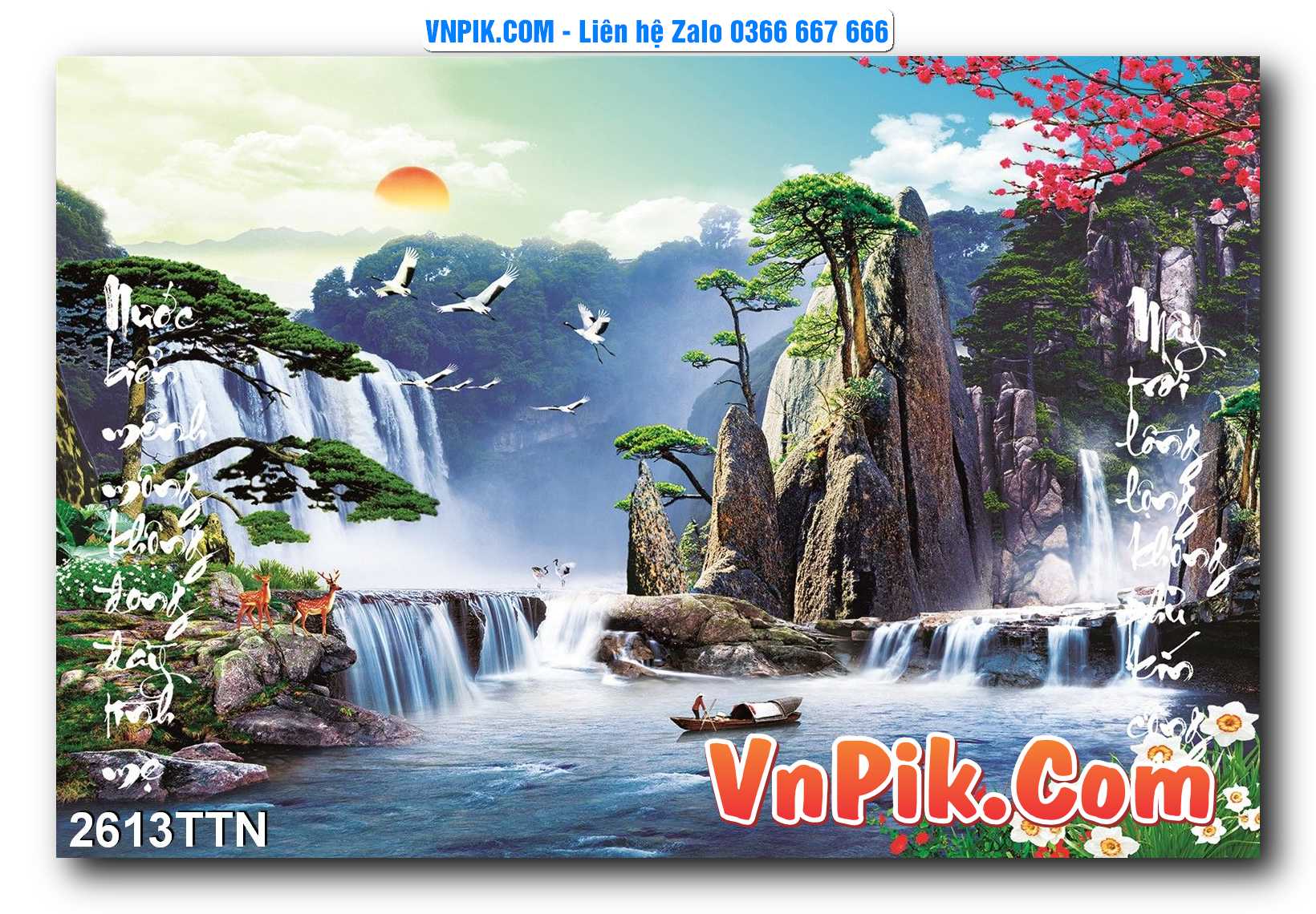Tranh thác nước – Tranh phong thủy – Tranh treo tường mã 2613TTN