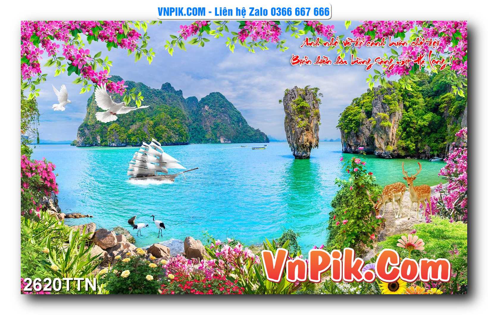 Tranh thác nước – Tranh phong thủy – Tranh treo tường mã 2620TTN