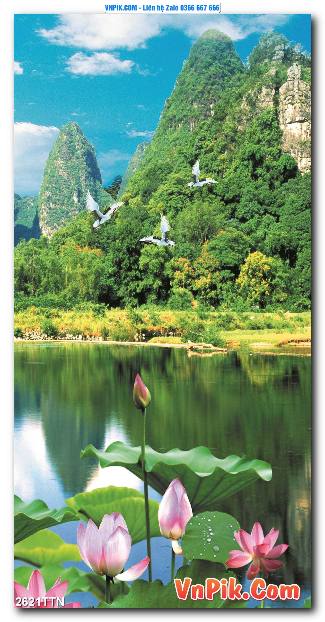 Tranh thác nước – Tranh phong thủy – Tranh treo tường mã 2621TTN