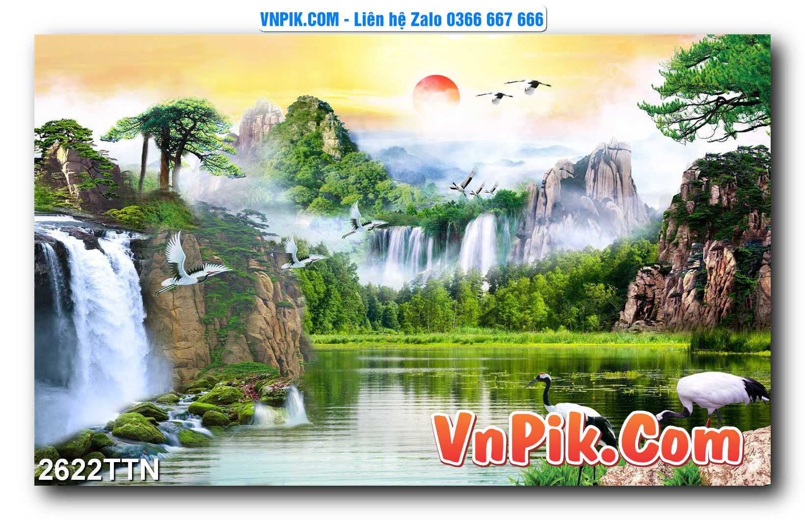 Tranh thác nước – Tranh phong thủy – Tranh treo tường mã 2622TTN