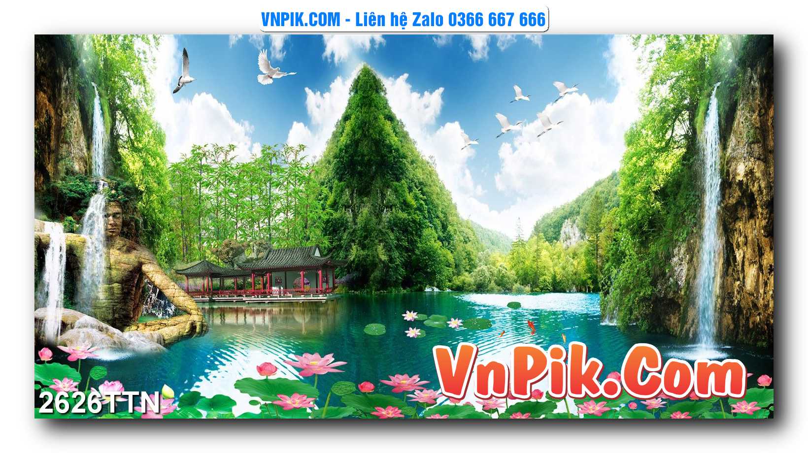 Tranh thác nước – Tranh phong thủy – Tranh treo tường mã 2626TTN