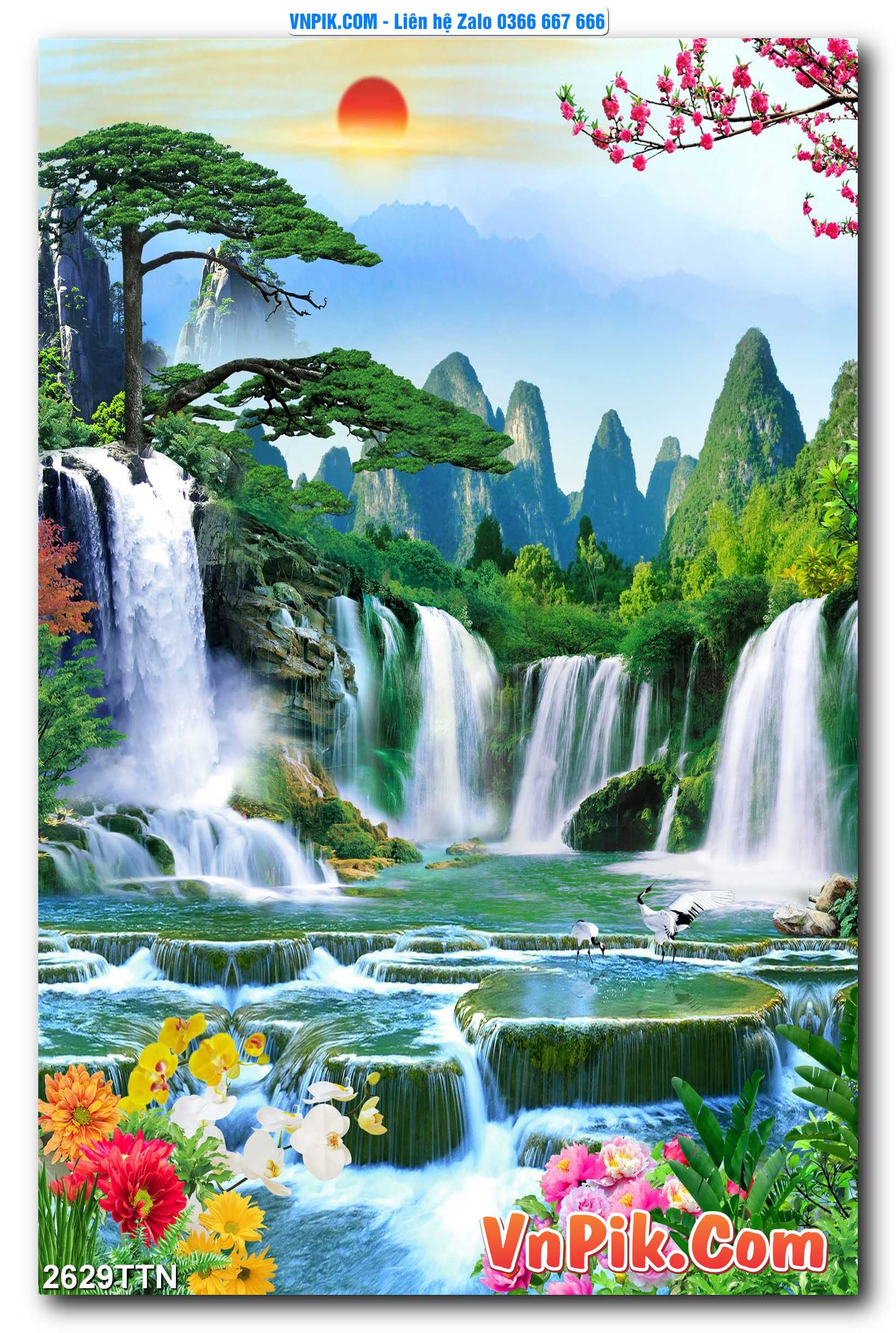 Tranh thác nước – Tranh phong thủy – Tranh treo tường mã 2629TTN