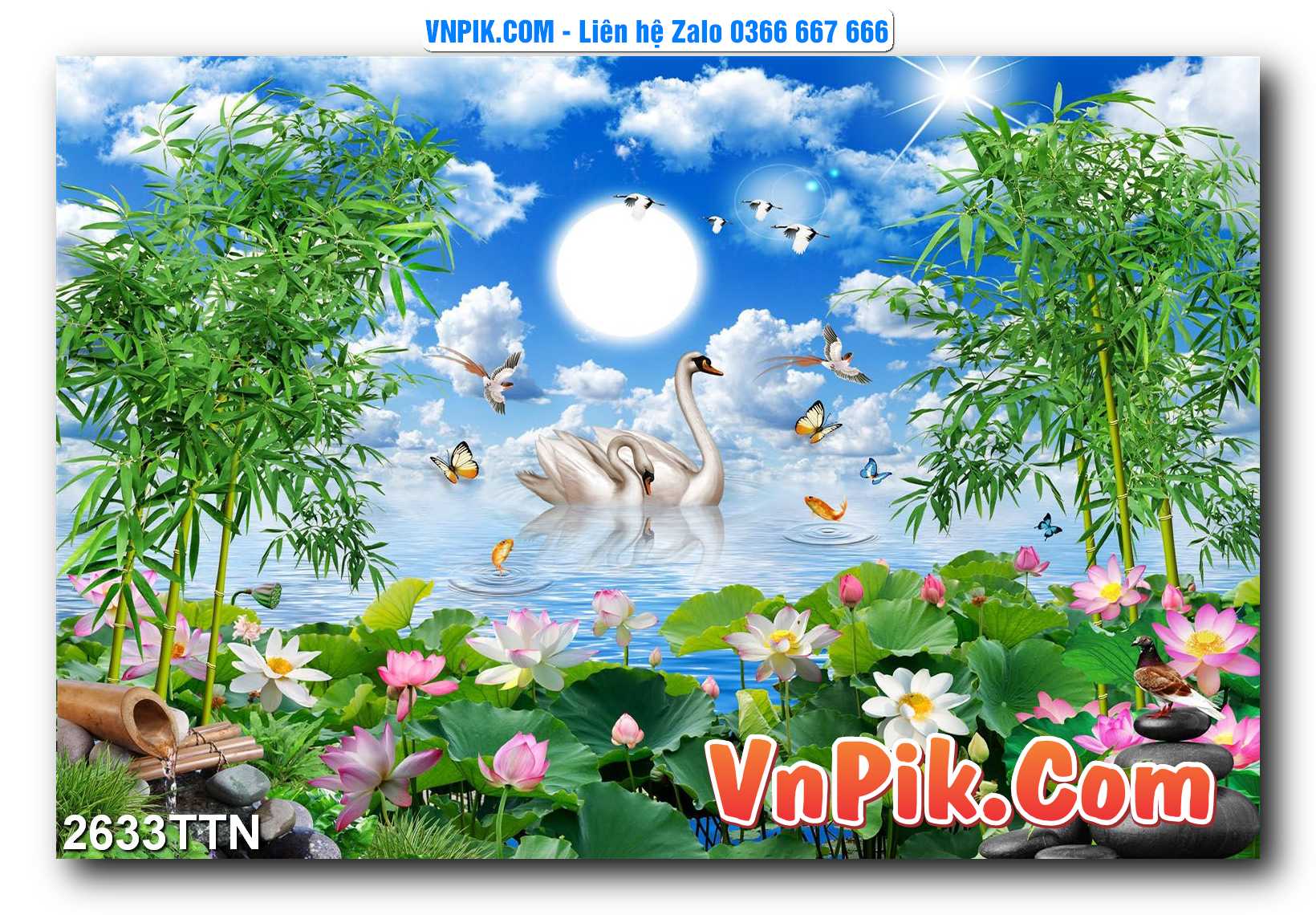 Tranh thác nước – Tranh phong thủy – Tranh treo tường mã 2633TTN