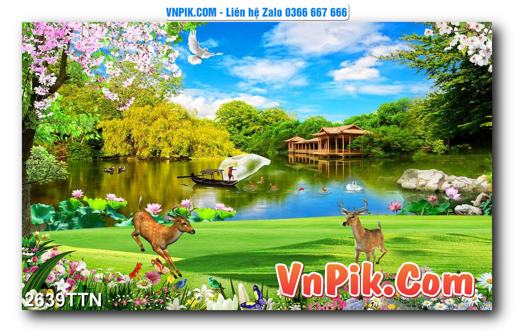 Tranh thác nước – Tranh phong thủy – Tranh treo tường mã 2639TTN