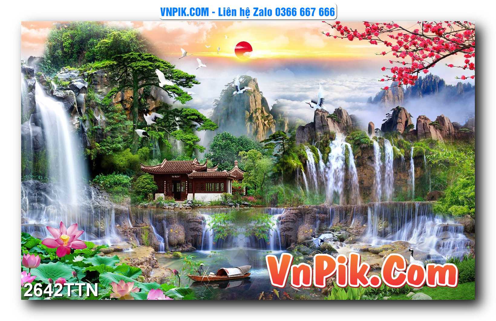 Tranh thác nước – Tranh phong thủy – Tranh treo tường mã 2642TTN