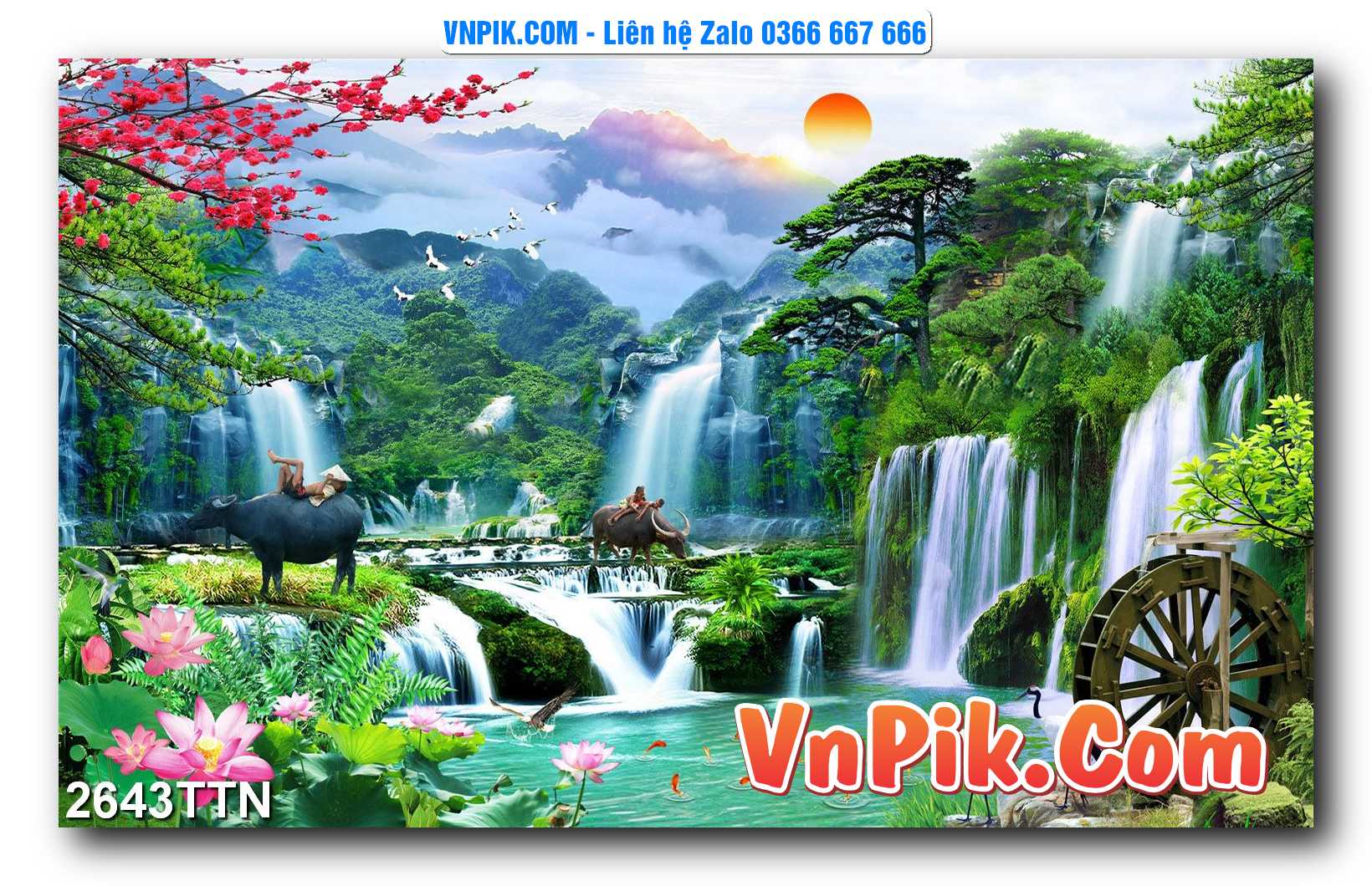 Tranh thác nước – Tranh phong thủy – Tranh treo tường mã 2643TTN