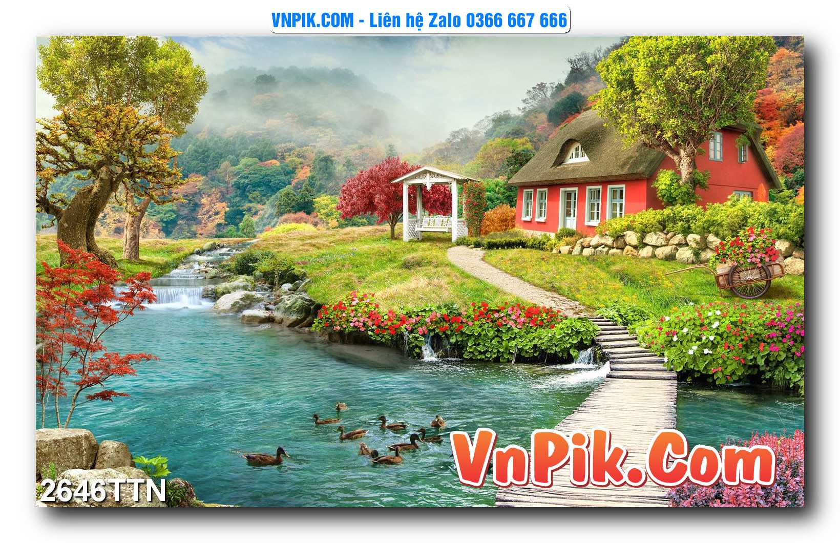 Tranh thác nước – Tranh phong thủy – Tranh treo tường mã 2646TTN