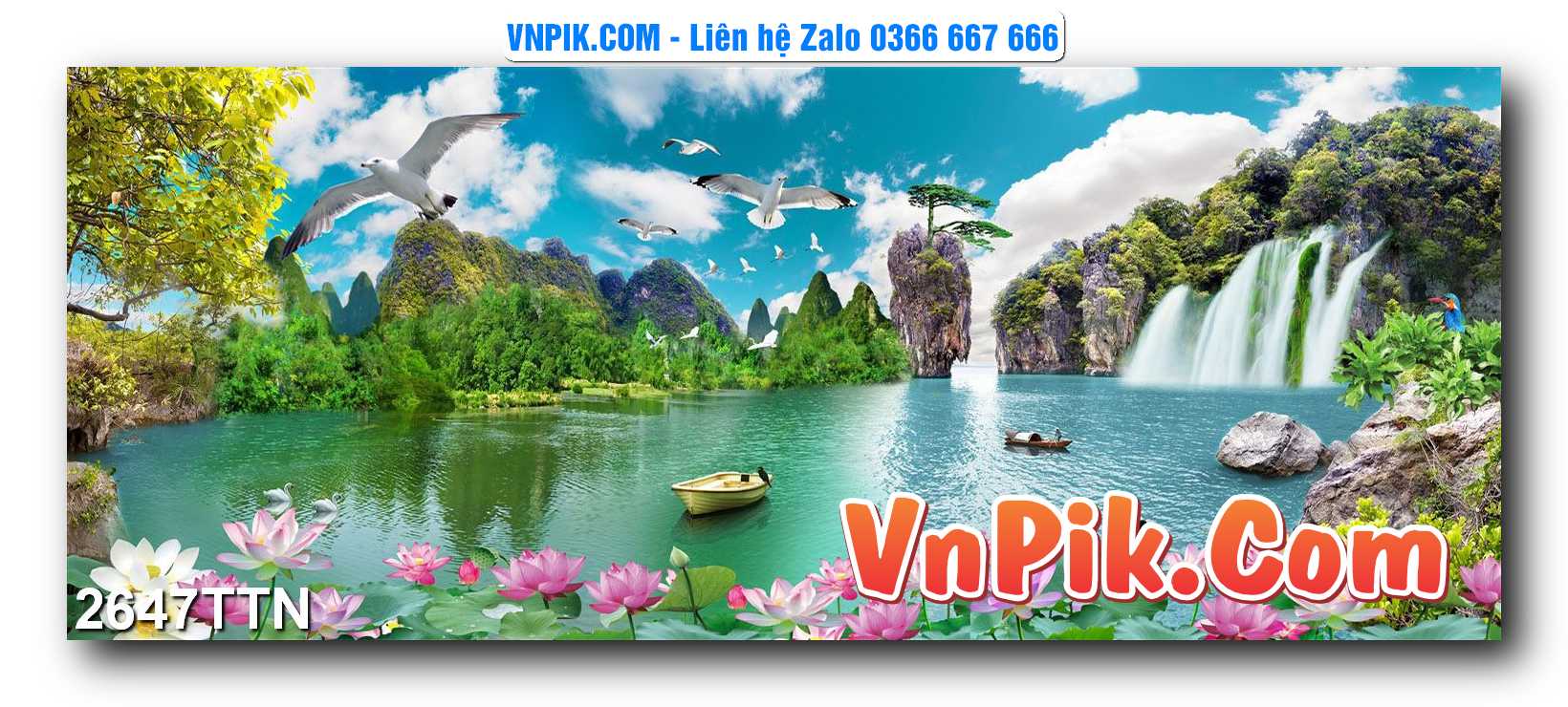 Tranh thác nước – Tranh phong thủy – Tranh treo tường mã 2647TTN