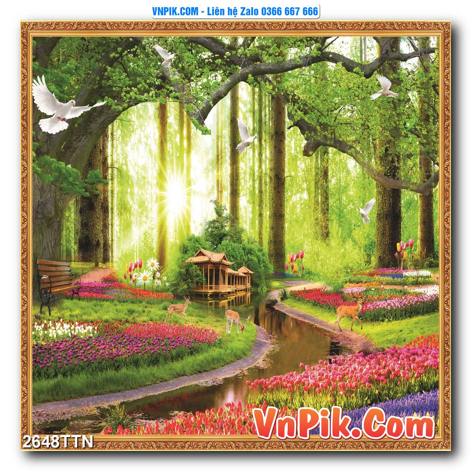 Tranh thác nước – Tranh phong thủy – Tranh treo tường mã 2648TTN