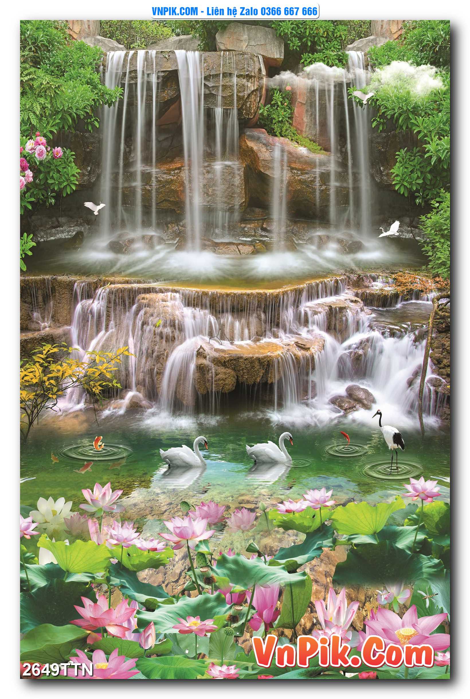 Tranh thác nước – Tranh phong thủy – Tranh treo tường mã 2649TTN