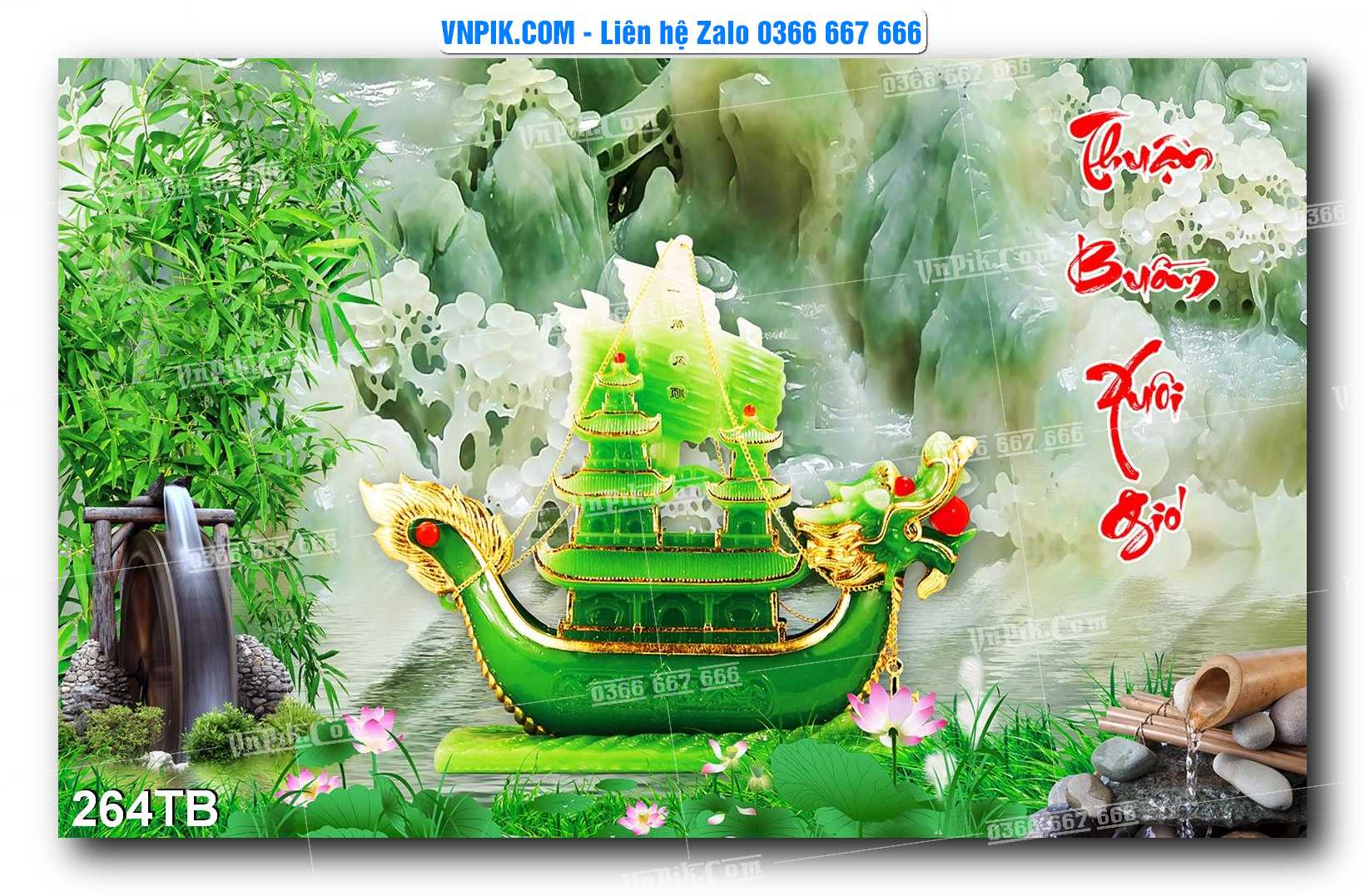 Tranh thuận buồm xuôi gió file PSD mẫu 264TB