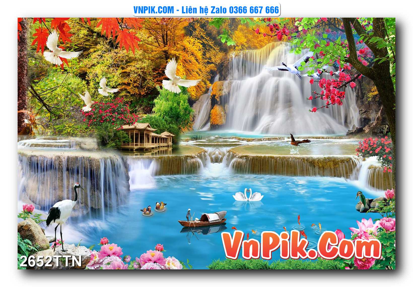 Tranh thác nước – Tranh phong thủy – Tranh treo tường mã 2652TTN