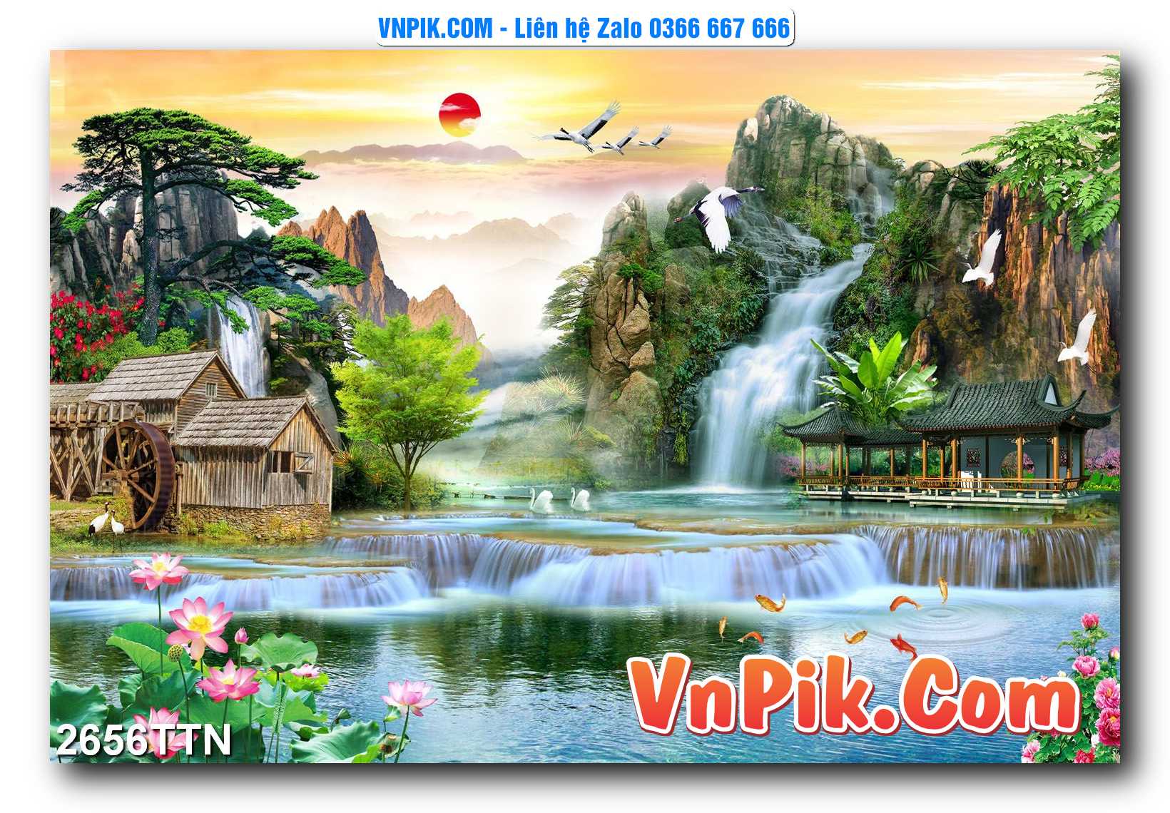 Tranh thác nước – Tranh phong thủy – Tranh treo tường mã 2656TTN