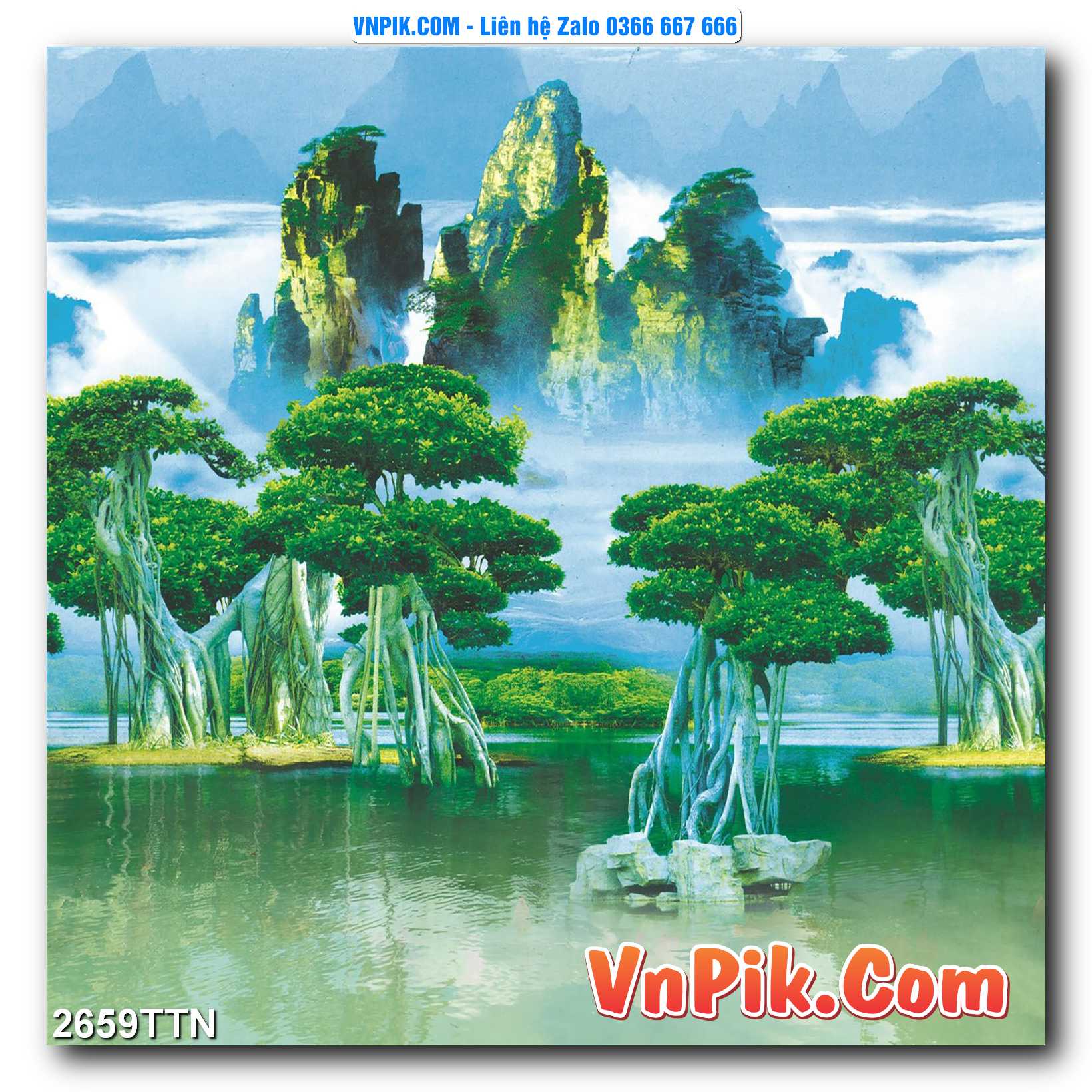 Tranh thác nước – Tranh phong thủy – Tranh treo tường mã 2659TTN