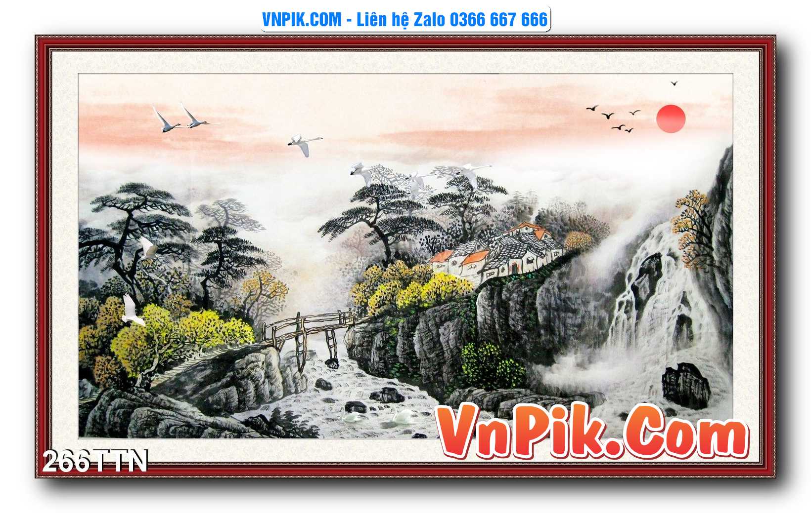 Tranh thác nước – Tranh phong thủy – Tranh treo tường mã 266TTN