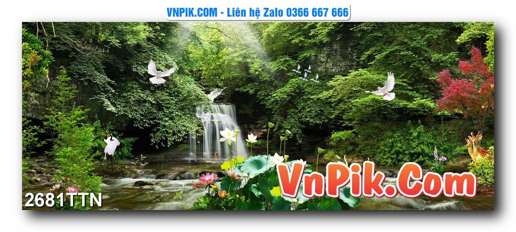 Tranh thác nước – Tranh phong thủy – Tranh treo tường mã 2681TTN