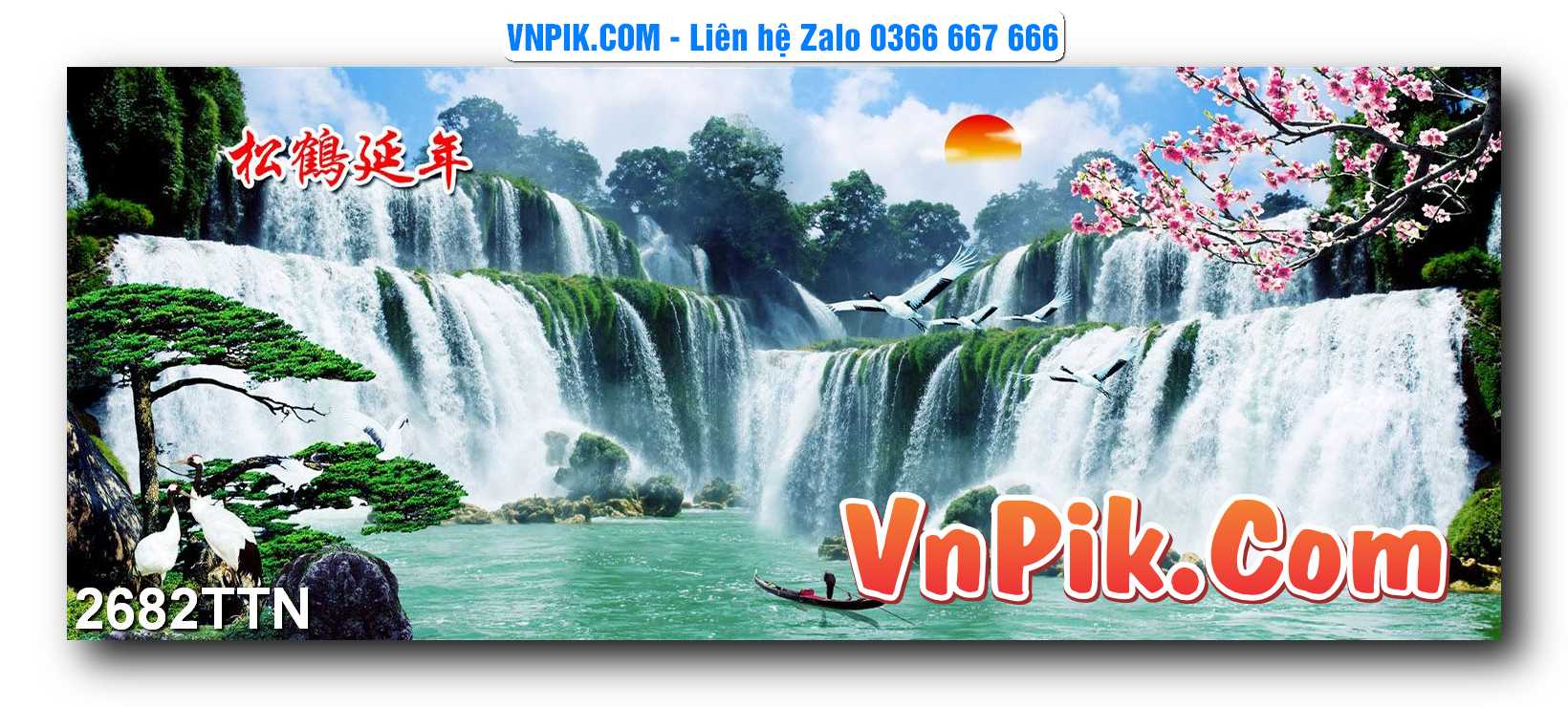 Tranh thác nước – Tranh phong thủy – Tranh treo tường mã 2682TTN