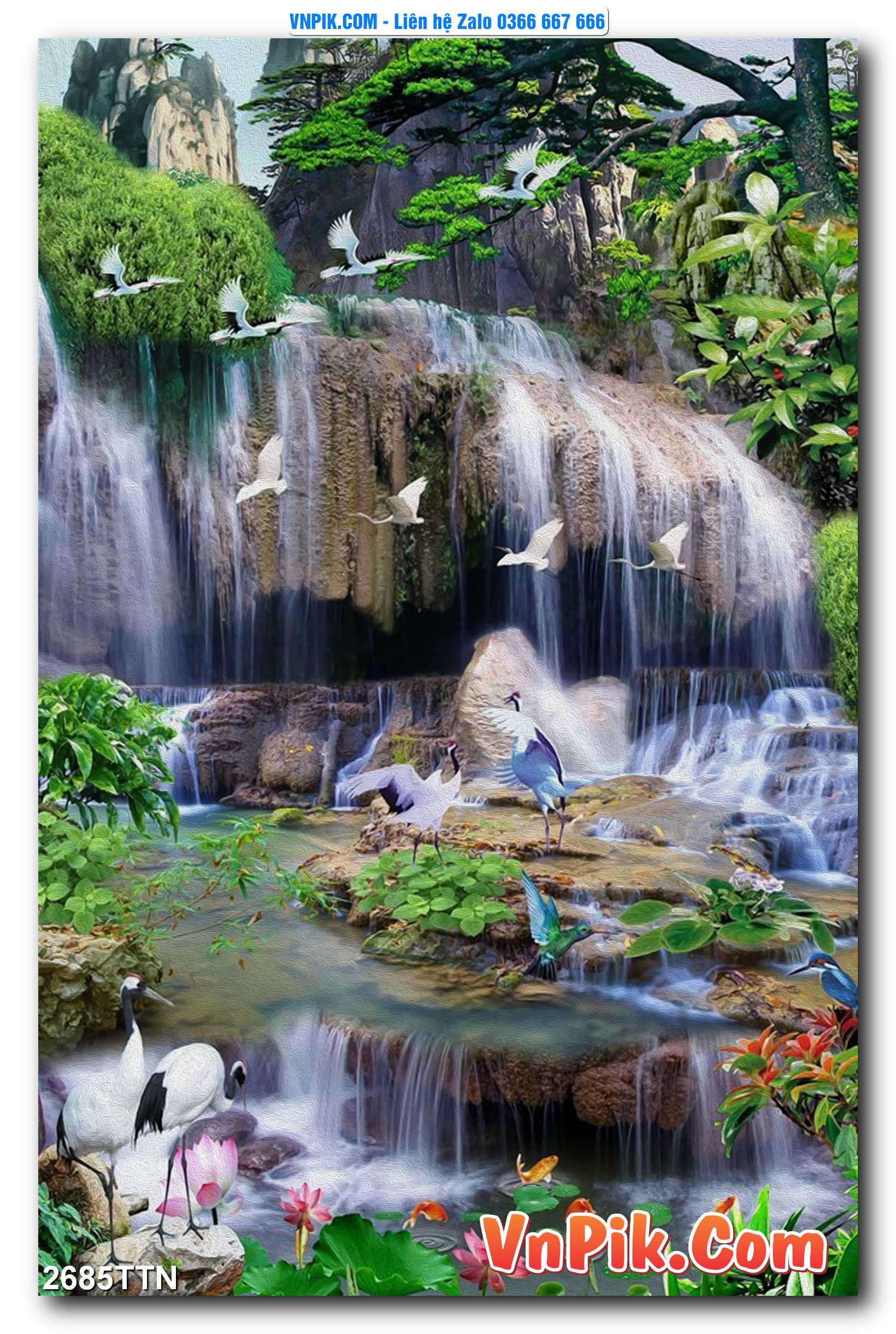 Tranh thác nước – Tranh phong thủy – Tranh treo tường mã 2685TTN